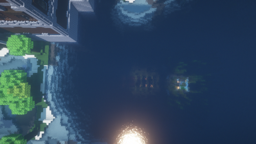 林地府邸和旁边水塘里的海底神殿